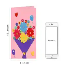 Colorful handcrafted felt floral bouquet greeting card for Mother's Day or special occasions, compatible with iPhone 6s, perfect for personalized gift ideas.