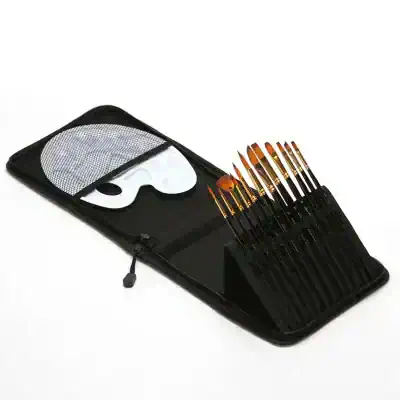 Professional optical beauty and skincare brush set with a storage case, including tweezers, spatula, and eye mask for precise application and skincare routines.
