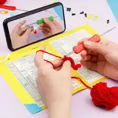 Knitting therapy, handmade craft, yarn and needles, creative knitting project, therapeutic activities for stress relief.