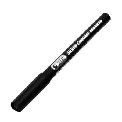 Silver chrome marker pen for glasses, original and high-quality, perfect for decorating and personalizing eyewear and accessories. Ideal for opticians and contact lens stores.