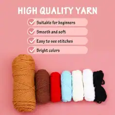 Soft yarn for knitting and crochet, ideal for beginners, available in bright colors, easy to see stitches, and made from high-quality materials at Monalisa Store.