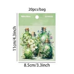 Decorative glass bottles with floral design for home décor and display, eco-friendly glass containers, vintage style storage bottles for perfumes or essential oils, artistic floral-themed glass bottles for gifts and collectibles, relevance: high for home décor, vintage glass products, floral design accessories, and gift items.