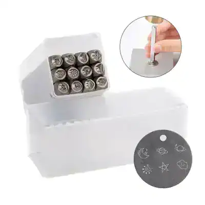 Star-shaped metal stamps for metalworking and jewelry making.