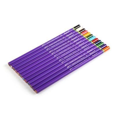 Purple pastel color pencils set for art and school supplies.
