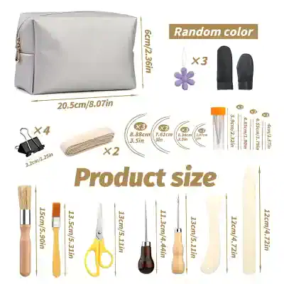 Lipstick case with random color accessories, compact storage bag and beauty tools for makeup and cosmetics.