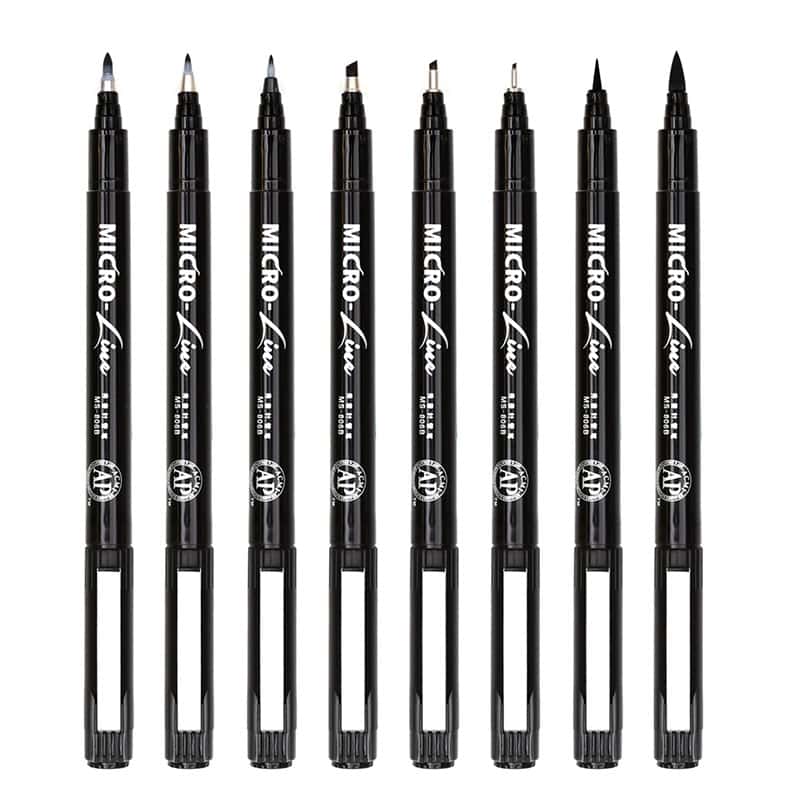 Micro fine tip liquid eyeliner pens for precise eye makeup application, perfect for professional performers and makeup enthusiasts.