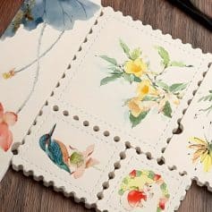 Flower watercolor botanical art, delicate nature illustrations for opt products, Monalisa Store opt decor, watercolor plant images, floral themed opt display backgrounds.