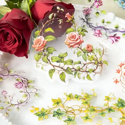 Rose and floral embroidery designs on white fabric, perfect for fashion and sewing projects at Monalisa Store. Elegant, vibrant, and high-quality floral patterns for clothing and accessories.
