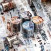 Cute girl fashion washi tape rolls with vintage style illustrations of women in trendy outfits, ideal for DIY crafts and scrapbooking, featured on Monalisa Store's colorful stationery collection.