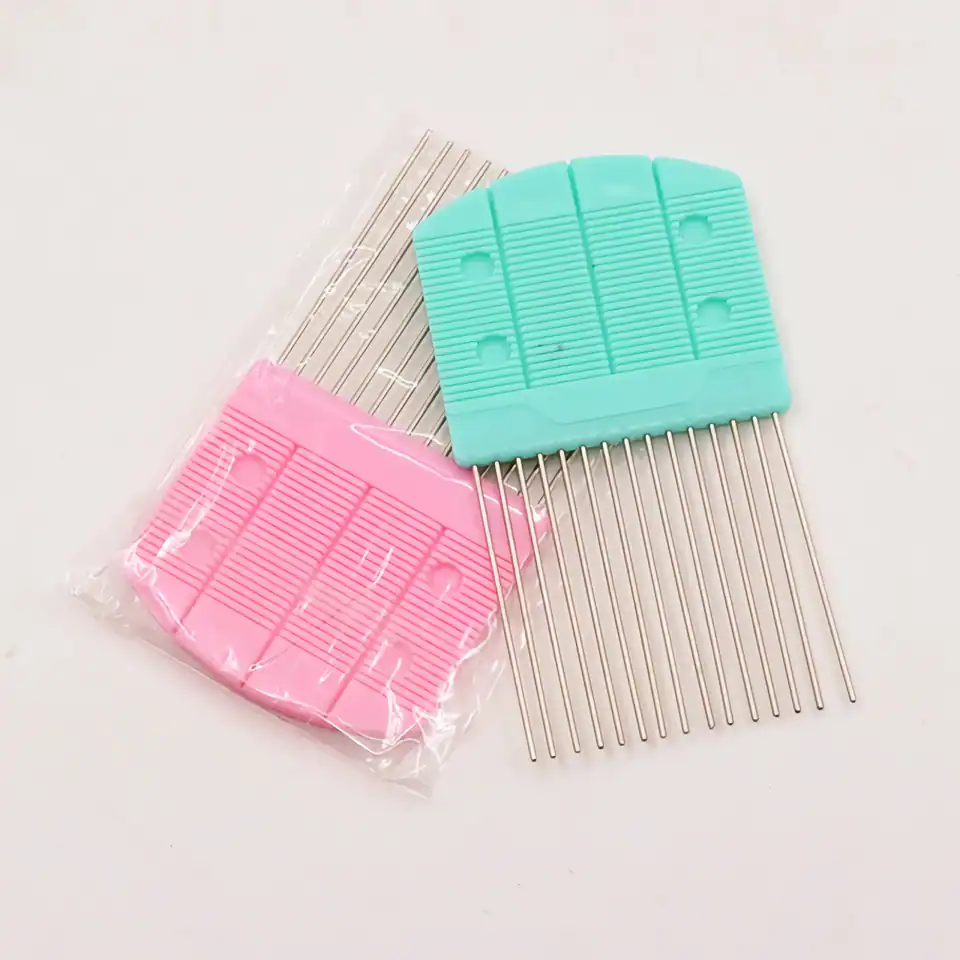 Colorful pet grooming combs and brushes for efficient hair detangling and styling at Monalisa Medical store.