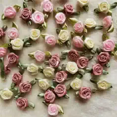 Elegant satin rose floral embellishments for crafts and fashion accessories, available at Monalisa Store for high-quality decorative solutions.