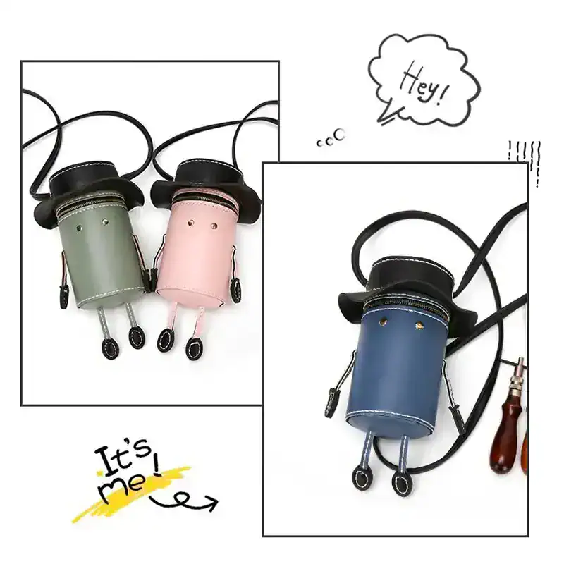 Retro camera-shaped leather bag for women, colorful and stylish, perfect for accessories and casual outings.