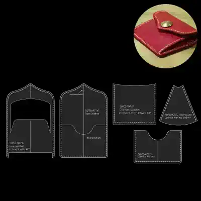 Genuine red leather wallet with gold snap button, slim compact design, perfect for everyday use and essential card storage, stylish and functional.