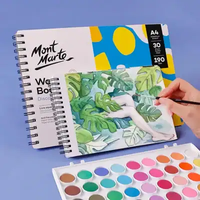 Mont Marte watercolor sketchbook and art supplies at Monalisa Store for creative painting and artistic expression.