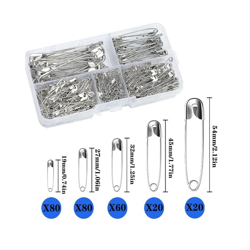 260 Safety Pins and Box