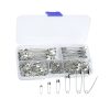 B07bc253-f914-4d7b-8de0-0c4fef3f591e.jpg Stainless steel safety pins medical use sewing, fastening, and first aid kit, in a clear storage box for versatile applications. Compact storage case for medical and sewing safety pins. This set of stainless steel safety pins is ideal for medical, sewing, craft, and first aid purposes, organized in a clear plastic case for easy access and portability. Relevance.