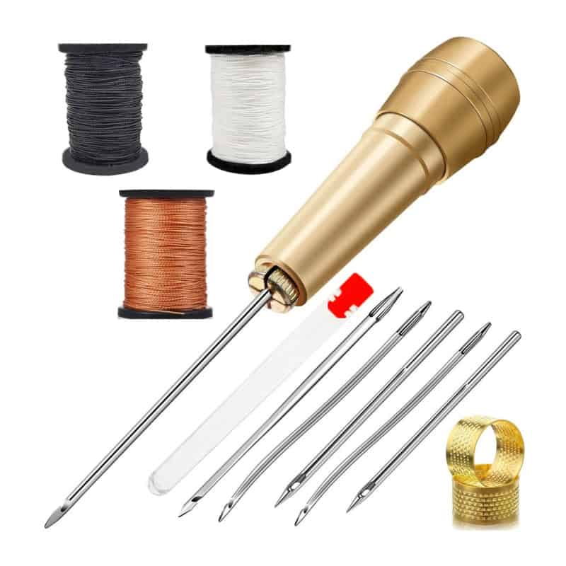 Spooling soldering kit with gold soldering iron, wires, and accessories for jewelry making or electronics repair.