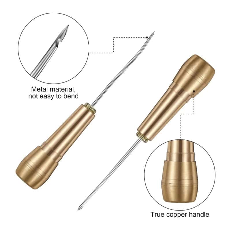 Rhinoplasty needle with gold handle and stainless steel tip, for precision nasal surgery in cosmetic and reconstructive procedures.