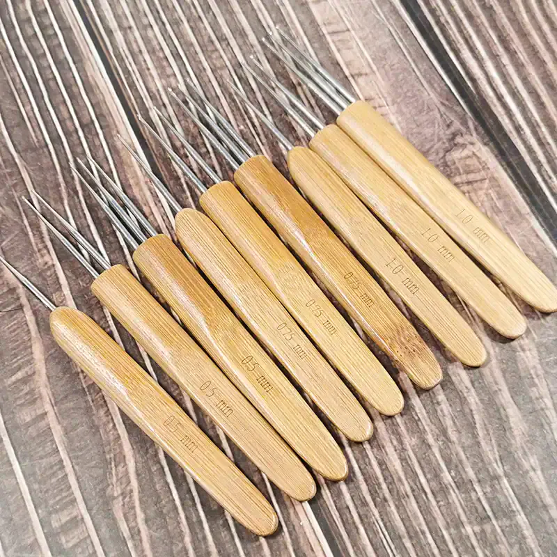 Precision eyelash extension applicator tools with bamboo handles, ideal for professional eyelash extension procedures and sensitive eye treatment at Monalisa Store.