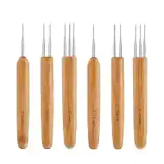 Fine dental scalpel blades with wooden handles, suitable for precise oral and dental procedures. Assorted sizes for dental surgeries and cleaning.