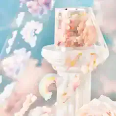 Pastel-colored decorative container with clouds and rainbow motifs, perfect for beauty or skincare products at Monalisa Store.