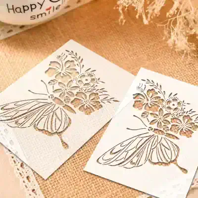 Beautiful butterfly and floral paper cutout designs for arts and crafts or greeting cards at Monalisa Store. Perfect for DIY projects and decorative purposes.