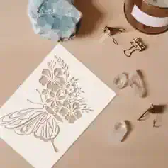 Delicate butterfly and floral paper cutout for laser engraving, craft project materials for personalized gifts, art and design craft supplies from Monalisa Store.