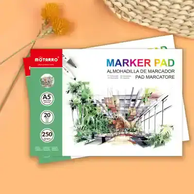 Vibrant marker pad with colorful lettering, ideal for creative projects and artistic designs, perfect for students, professionals, and hobbyists. High-quality paper suitable for various art media at Monalisa Store.