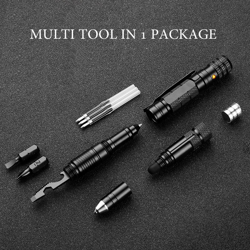 Multiple black tattoo and piercing tools in a kit on a textured black background, versatile and portable for professional body art applications.