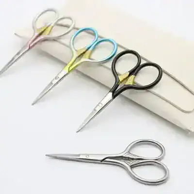 Color-coded surgical scissors for precise eye procedures, essential for ophthalmology and eye care professionals.