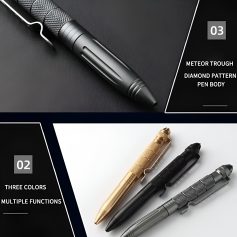 Metallic black pen with diamond pattern, stylish stationery for professionals and students, high-quality ink, sleek design, Monalisa Store opt accessories.