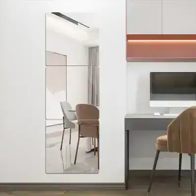 Modern optometry store interior with minimalistic design, sleek furniture, and digital eye exam station for eyewear and vision care services.