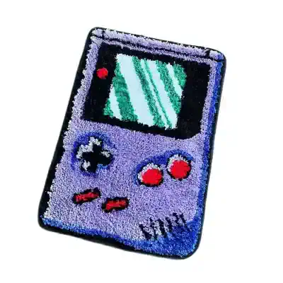 Colorful decorative patch of a vintage handheld gaming console with pixel art design, suitable for DIY projects and custom clothing accessories.