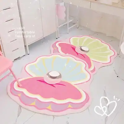 Butterfly-themed kids' rug with pastel pink, blue, green, and yellow colors, soft plush material, perfect for children's bedrooms or play areas in opt healthcare settings.