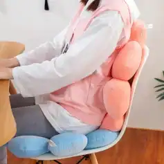 Memory foam ergonomic back support cushion, office seat pillow for posture correction and comfort.