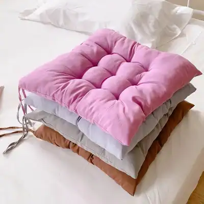 Pink velvet tufted decorative pillow for bedroom décor, plush and luxurious, perfect for enhancing comfort and style.