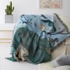Colorful ocean-themed blanket with marine creatures, seashells, and seaweed design for Monalisa Store.