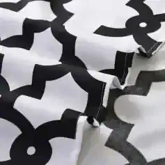 Geometric black and white patterned fabric, modern textile design ideal for home decor or upholstery, stylish, contemporary printing, Monalisa Store opt.