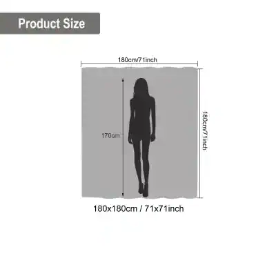 High-quality fabric measurement chart for Monalisa Store women's clothing, featuring 180x180cm/71x71 inch size with detailed dimensions for perfect fit, suitable for fashion and apparel shopping.