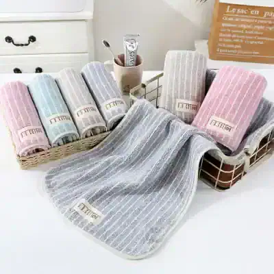 Microfiber towel set in pastel colors for spa and skincare routines at Monalisa Store.