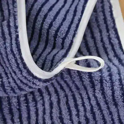 Luxury striped bath towel with white edging, soft and absorbent, perfect for home spa and daily use, Monalisa Medical store, high-quality hotel-grade towel, plush and durable design.