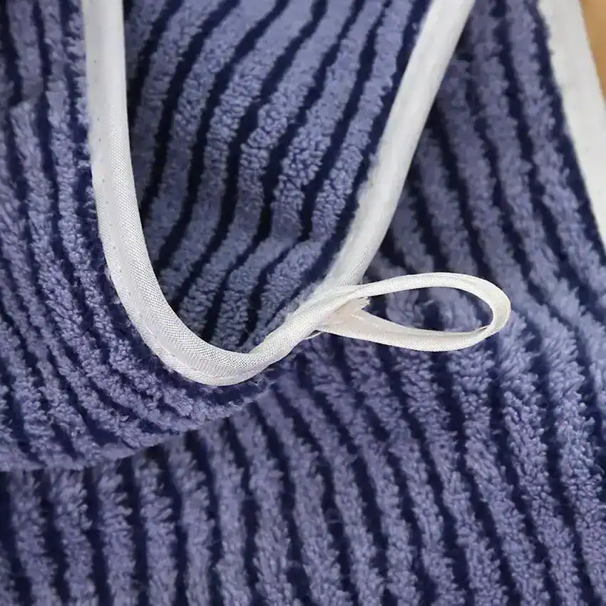 Luxury striped bath towel with white edging, soft and absorbent, perfect for home spa and daily use, Monalisa Medical store, high-quality hotel-grade towel, plush and durable design.
