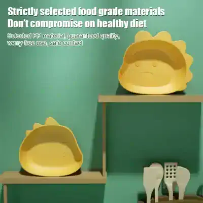 Yellow lion head-shaped bowls, food grade materials for healthy diet, Monalisa Store kitchen accessories, safe contact, guaranteed quality, stylish and functional tableware for modern households.