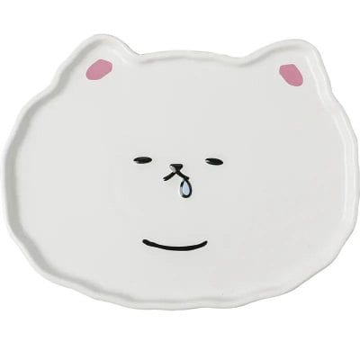 Cute bear-shaped ceramic dish with a simple, smiling facial expression and pink ears, ideal for eye care accessories and health-related storage at Monalisa Medical Store.