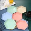 Hexagon-shaped pastel color dinner plates for home dining, stylish and elegant tableware from Monalisa Store inspiring modern decor for gatherings and special occasions.