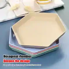 Hexagonal rhombus serving tray, stylish dinnerware for food presentation, Monalisa Store opt.