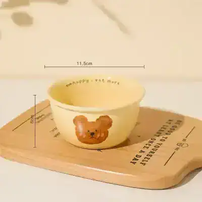 Cute bear-themed children's dessert bowl with