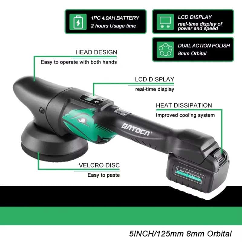 High-quality cordless dental polishing tool with LCD display, dual action polish, and rechargeable lithium battery for efficient dental care.