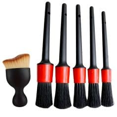Soft eye makeup brush set with one blending brush, ideal for precision eyeshadow application and blending, featuring black handles and red ferrules for professional beauty looks.