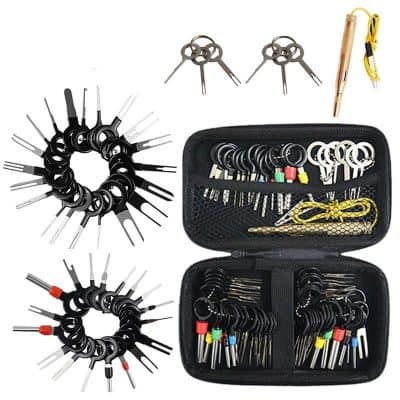 Precision watch repair tools kit with watch case openers, screwdrivers, tweezers, and pry tools for professional and DIY watch maintenance. Compact storage case included.